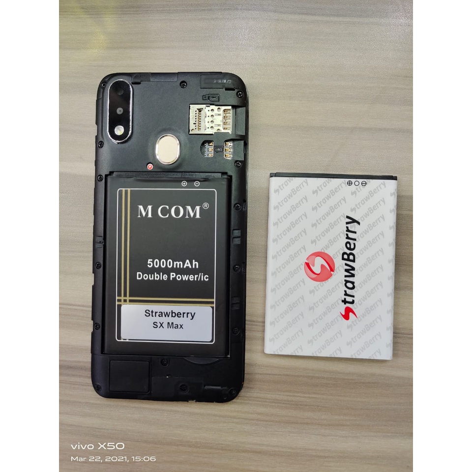 5000mah - Baterai MCOM Stawberry / SX MAX - DOUBLE PORWER - Baterai Batre Batere Batrei Battre Batra