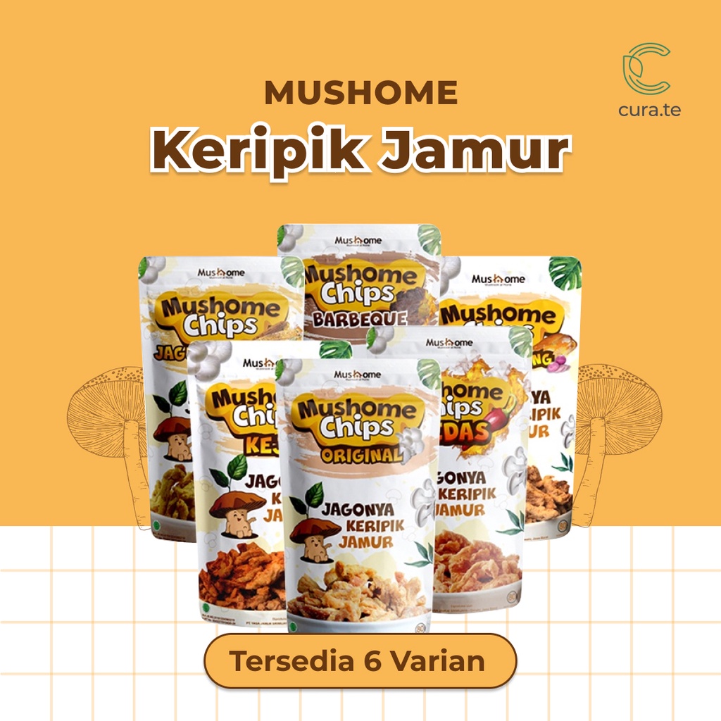 MUSHOME KERIPIK JAMUR 80GR | SNACK CEMILAN DIET SEHAT TANPA MSG