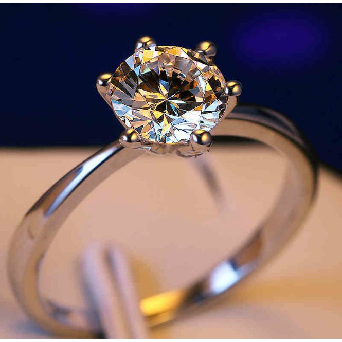 Terbaru Korea Cincin Perak Disesuaikan Wanita Cicin Tunangan Ring Berlian Dering Kasual