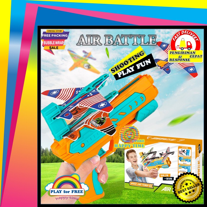 Mainan Anak Terbaru Air Battle Launcher Pistol 2 pcs Pesawat Terbang Aeroplane Maenan Anak Laki Laki