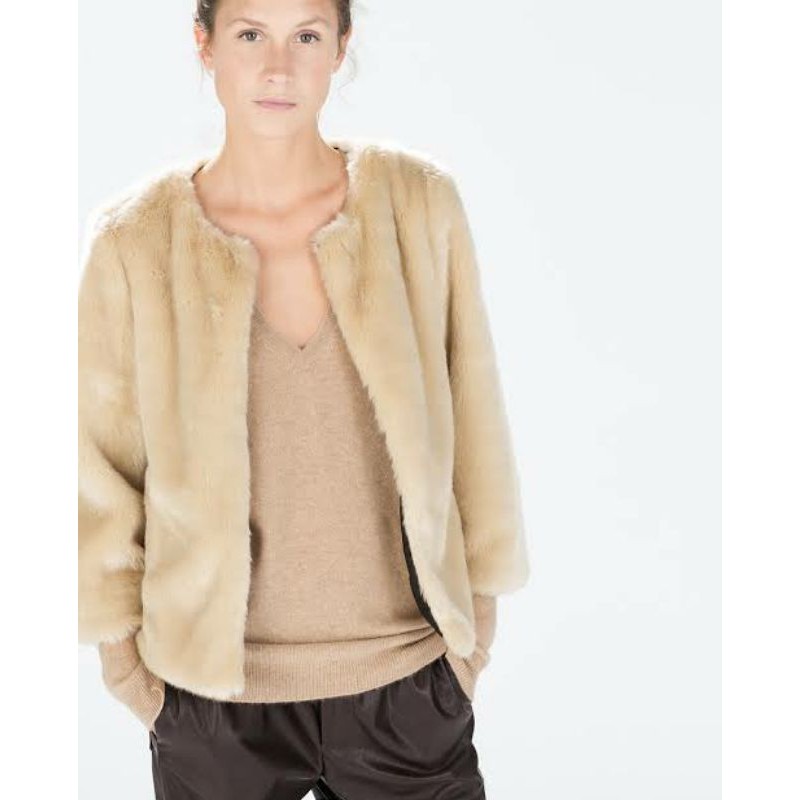Zara coat fur preloved