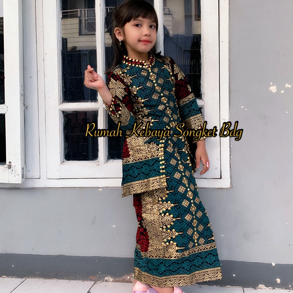 SETELAN TUNIK ANAK SONGKET DIANDRA DAN MALIKA ANAK /KURUNG BATIK JUPRI BATIK COUPLE RUMAH KEBAYA BANDUNG RUMAH SONGKET BANDUNG