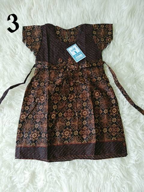 Dress batik anak coklat manis