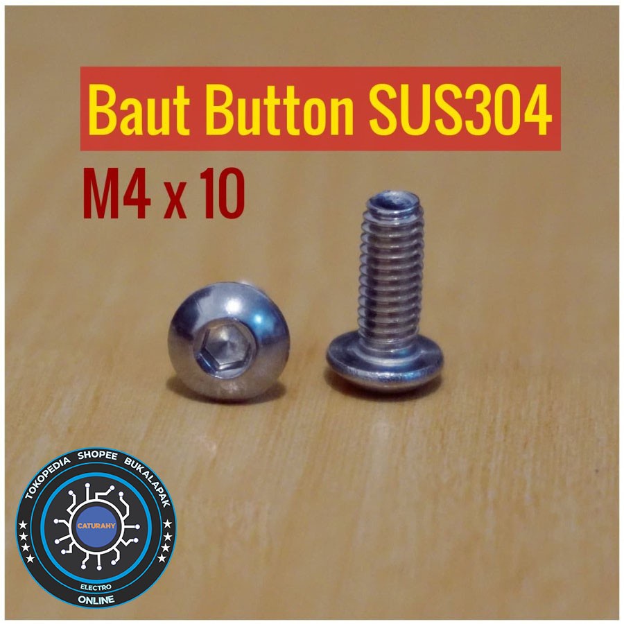Baut Button L M4 x 10 kepala payung sus304 stainless