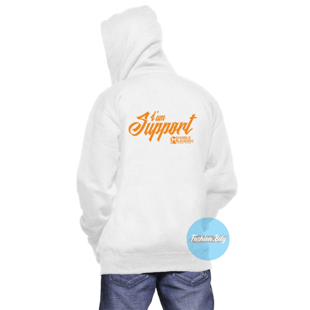 JAKET SWEATER HOODIE JUMPER I'AM SUPPORT MOBILE LEGEND TERLARIS