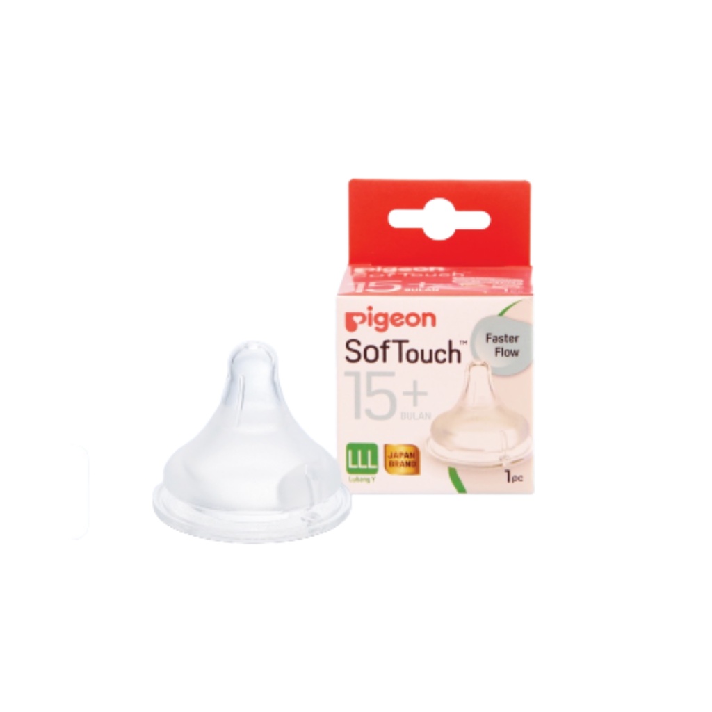 Pigeon Softouch Peristaltic Plus Nipple Dot Wide Neck Size LLL 1 Pcs 15+ Bulan