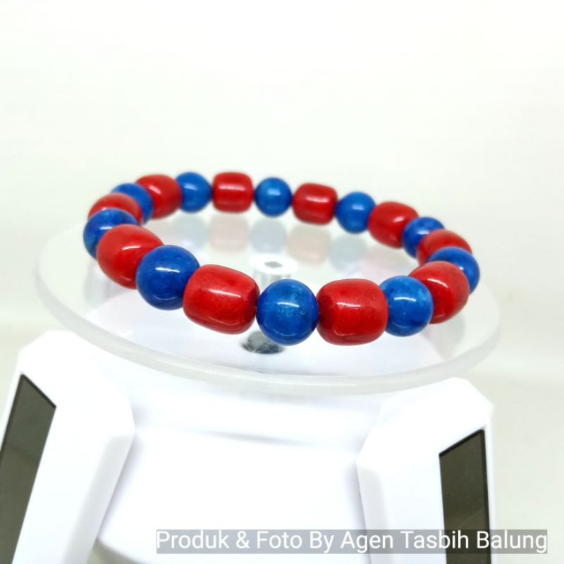 Gelang Cantik Batu Coral Marjan Laut Kombinasi size 10mm ORIGINAL!!