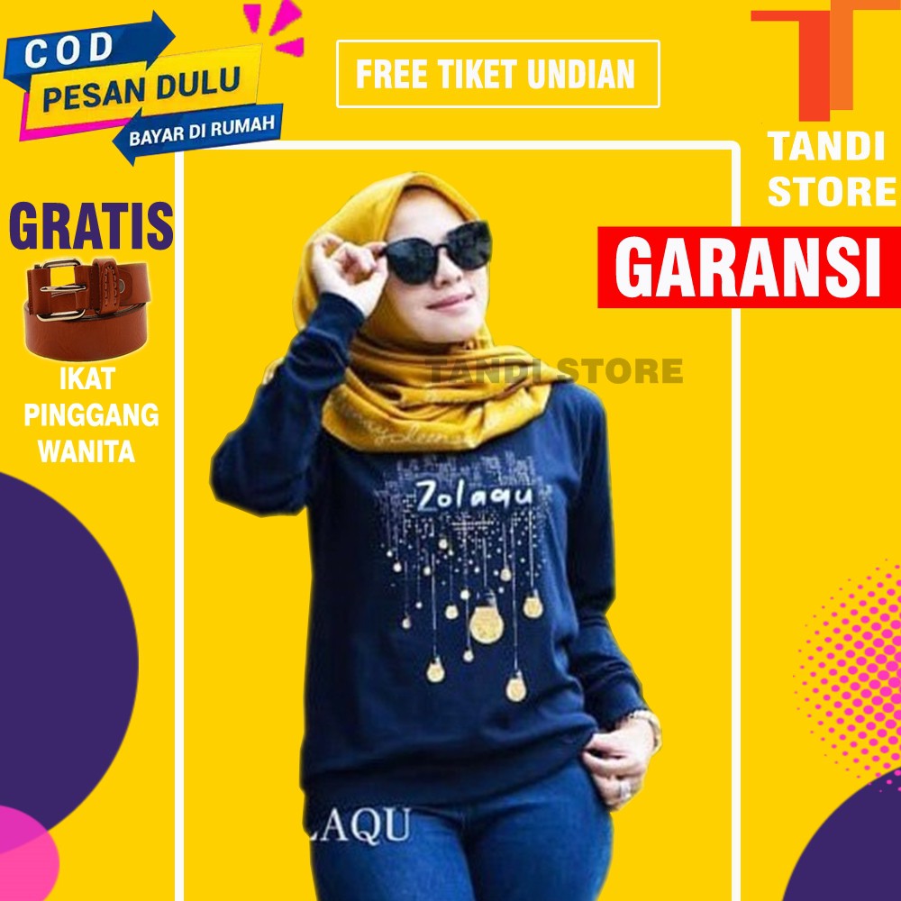 baju kaos shirt atasan remaja cewek wanita perempuan muslim dewasa zolaqu original terbaru BONUS