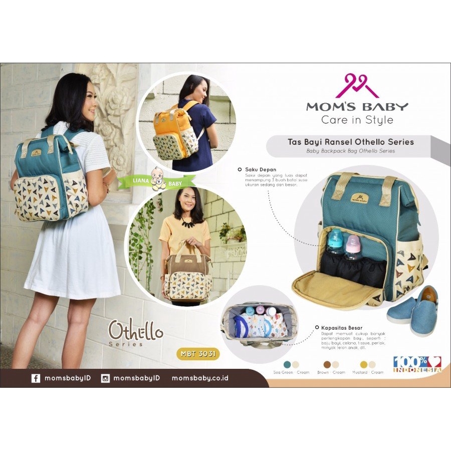 BAG17 TAS BAYI RANSEL MOM'S BABY OTHELLO SERIES