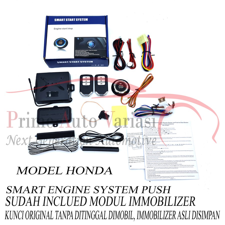 Car Alarm Keyless Push Button Engine Start Stop - Model Honda