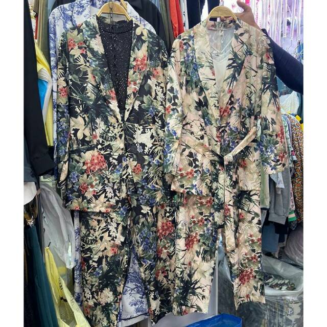 Set blazer zara / blazer flower / mirror zara