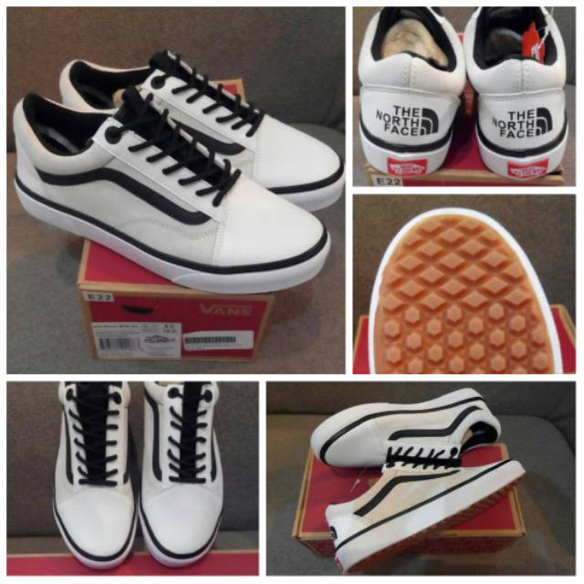 SEPATU VANS OLD SKOOL MTE DX THE NORTH FACE WHITE BLACK - ORIGINAL PREMIUM TNF putih hitam oldskool