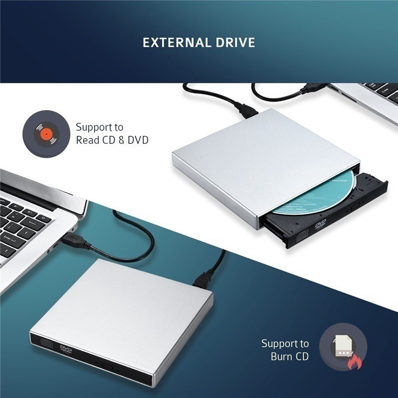 Komputer eksternal DVD drive optik desktop notebook universal USB mobile optical drive membaca disk membakar CD-RW