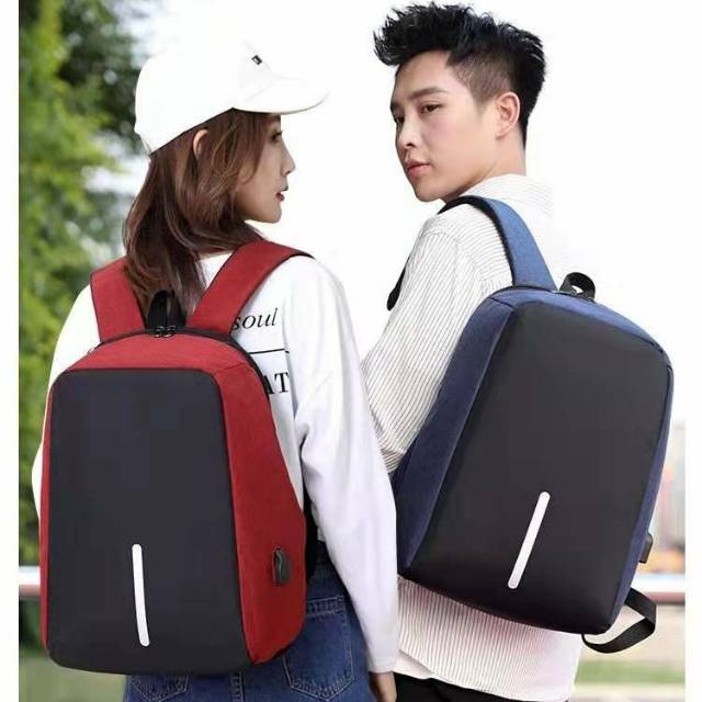 Tas Ransel USB sekolah laptop laki-laki/perempuan anti maling smart backpack daypack kualitas impor