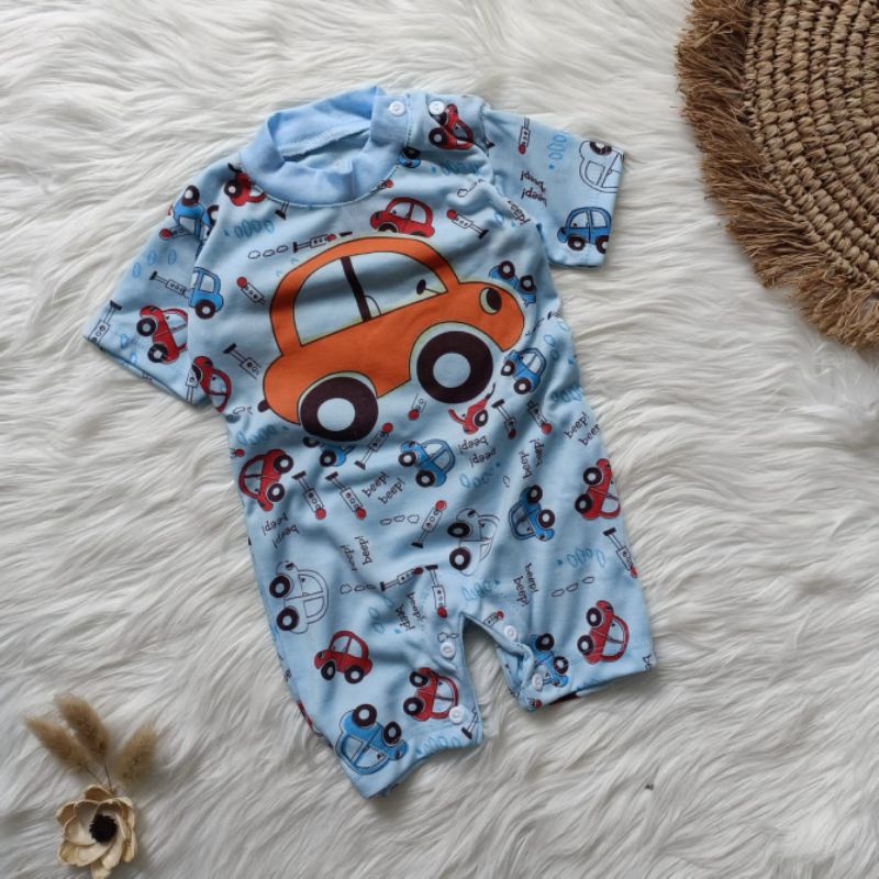 Romper bayi motif car 0-3 bulan