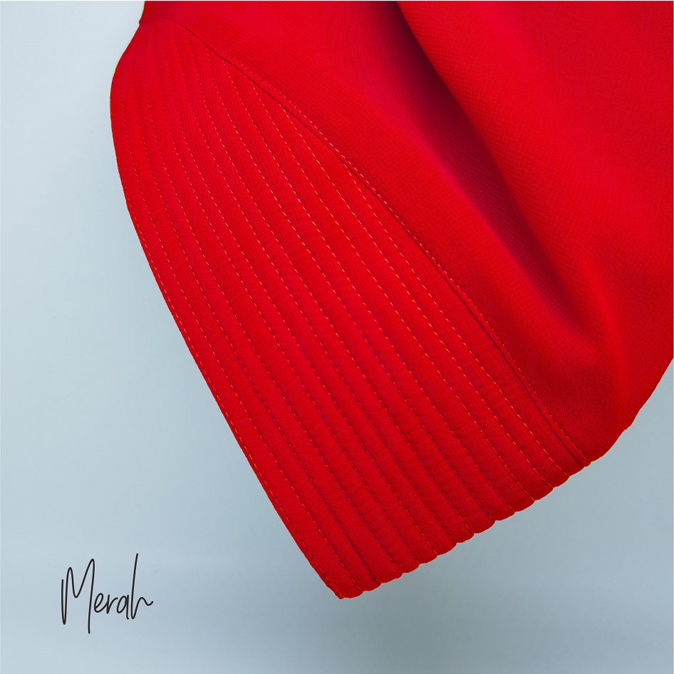 SALE Hijab Khimar livia alifa 2 layer oval / Jilbab 2 layer-Premium MERAH