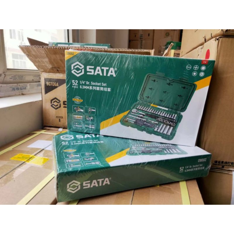Sata 09002 Kunci Socket Set 52PC 1/4" Dr. 6PT Metric Socket Set Sata