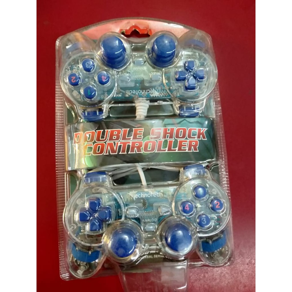 JOY STICK GAMEPAD STIK USB DOUBLE TRANSPARAN PC