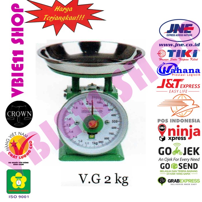 Nikmati Timbangan Jarum/Duduk/Mangkok/Buah/Sayur/Kue Vietnam Crown V.G 2Kg Sale