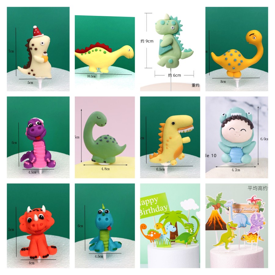 MOMBABY1 Topper Cake Dekorasi kue Ulang tahun tema dinosaurus / dinosaurs top