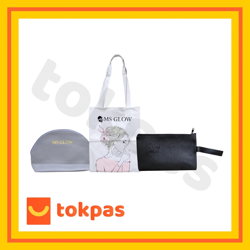 Pouch / Tote Bag MS Glow / Tas Tempat Skincare Make Up Kosmetik MS Glow [Cabang CIMANGGIS]