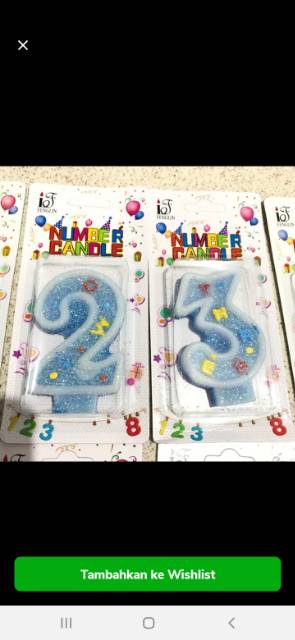 LILIN ANGKA / LILIN ULANG TAHUN ANGKA GLITTER BLUE GROSIR MURAH