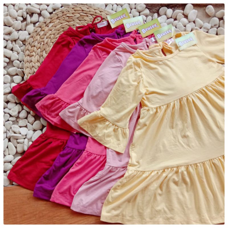 Vohara Dress Anak Lengan Balon BELLE DRESS BEUZEE 1-5 Tahun TUNIK ANAK Dress Anak Perempuan Lucu