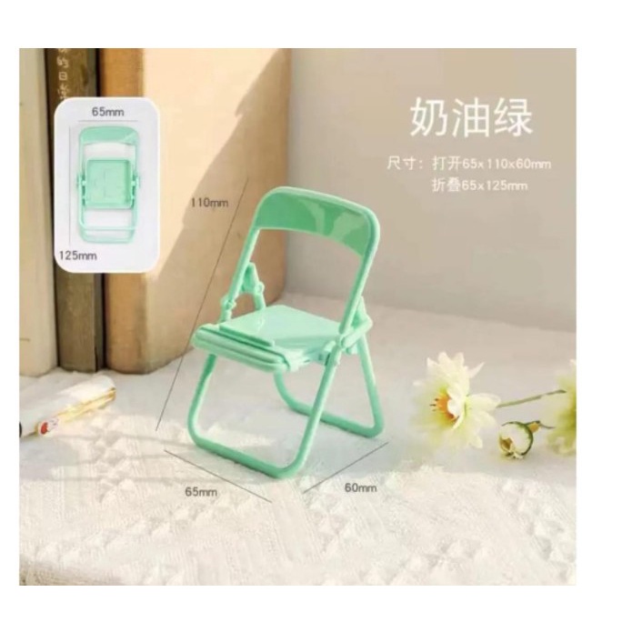 Stand Holder Hp Bentuk Kursi / Folding Chair Phone Holder Macaron