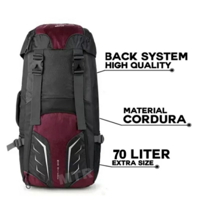 TAS RANSEL CARRIER GUNUNG ELBRUS 70-75ltr MURAH MERIAH BERKUALITAS BONUS RAINCOVER