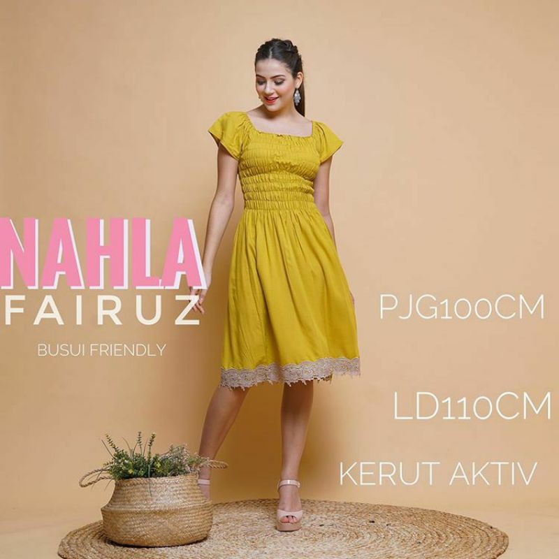 DASTER ARAB DLUSIA TUNIK HANIYAH|| RAYON SUPER GRADE A || RESLETING-Ds Nahla Yellow