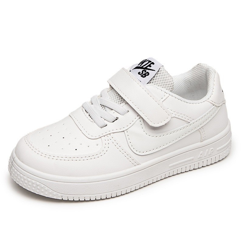 HNK Sepatu Sneaker anak Sekolah Polos white-black Laki-laki Perempuan | Sneaker NKTE