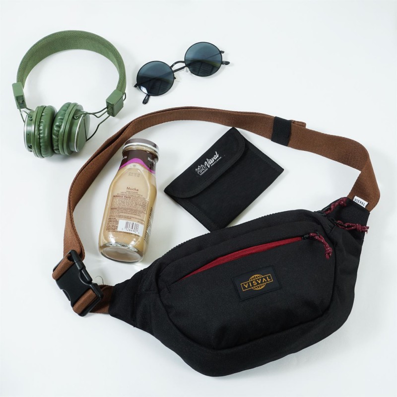 Waistbag Original Visval Ezzy Black Tas Selempang Bag SlingBag