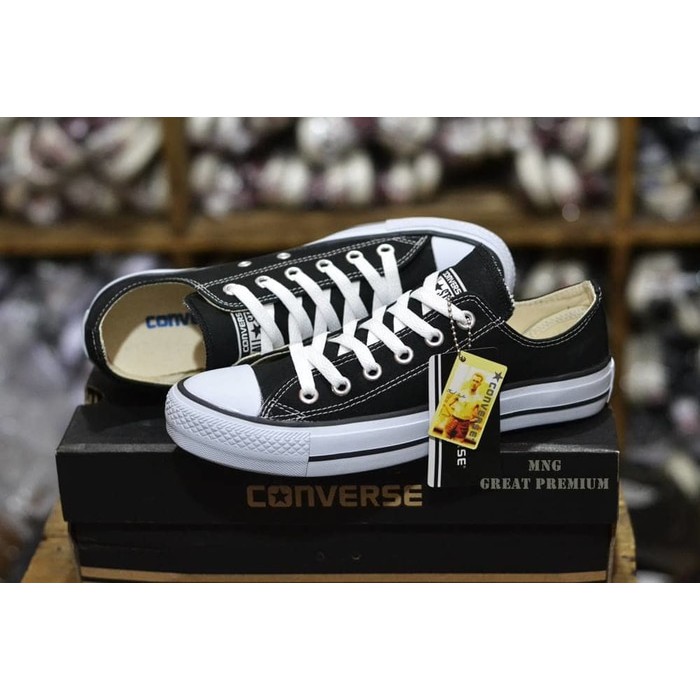 Sepatu Converse Classic Allstar Import Vietnam Black White Sneakers Kado Hadiah Cewek Cowok Murah