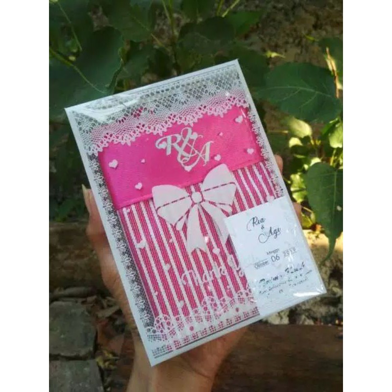 Souvenir pernikahan pouch sablon motif salur kemas mika
