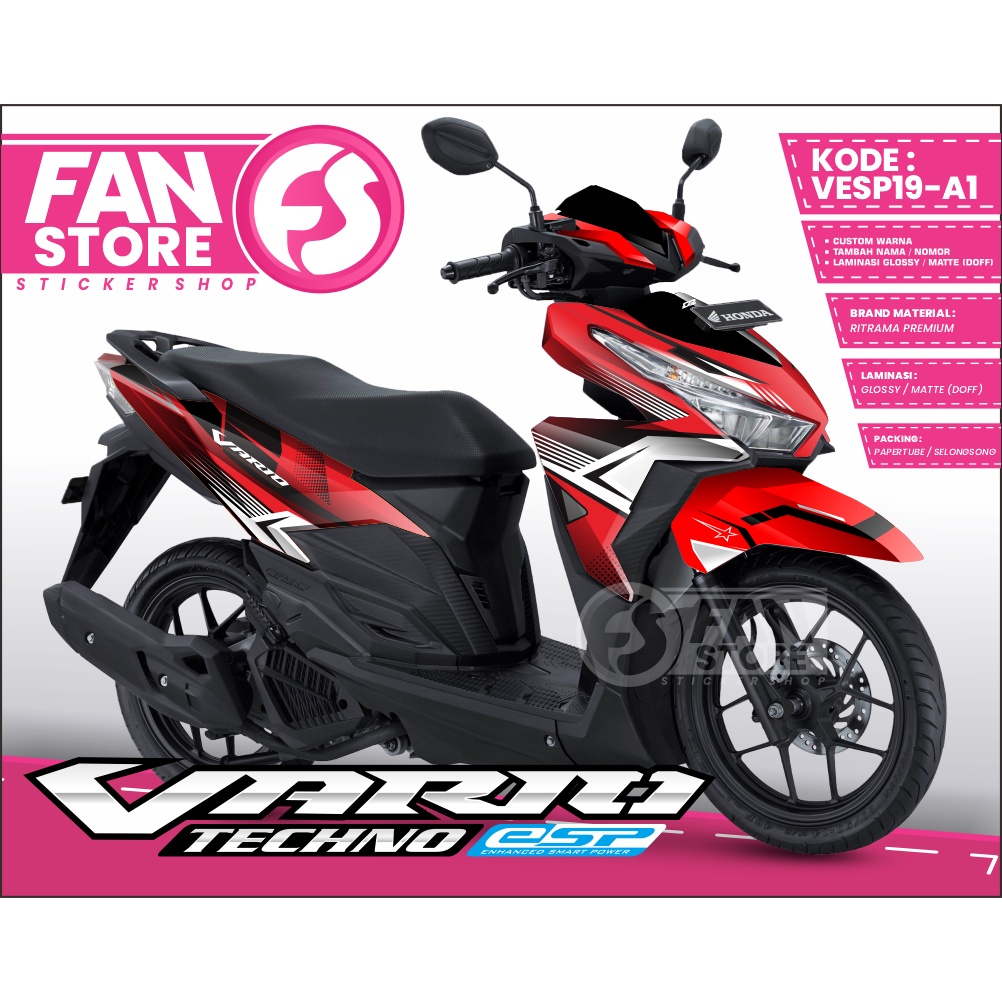 Sticker Decal Honda Vario 150 125 Full Body - Matrixline - Decal Vario Led 150 Old