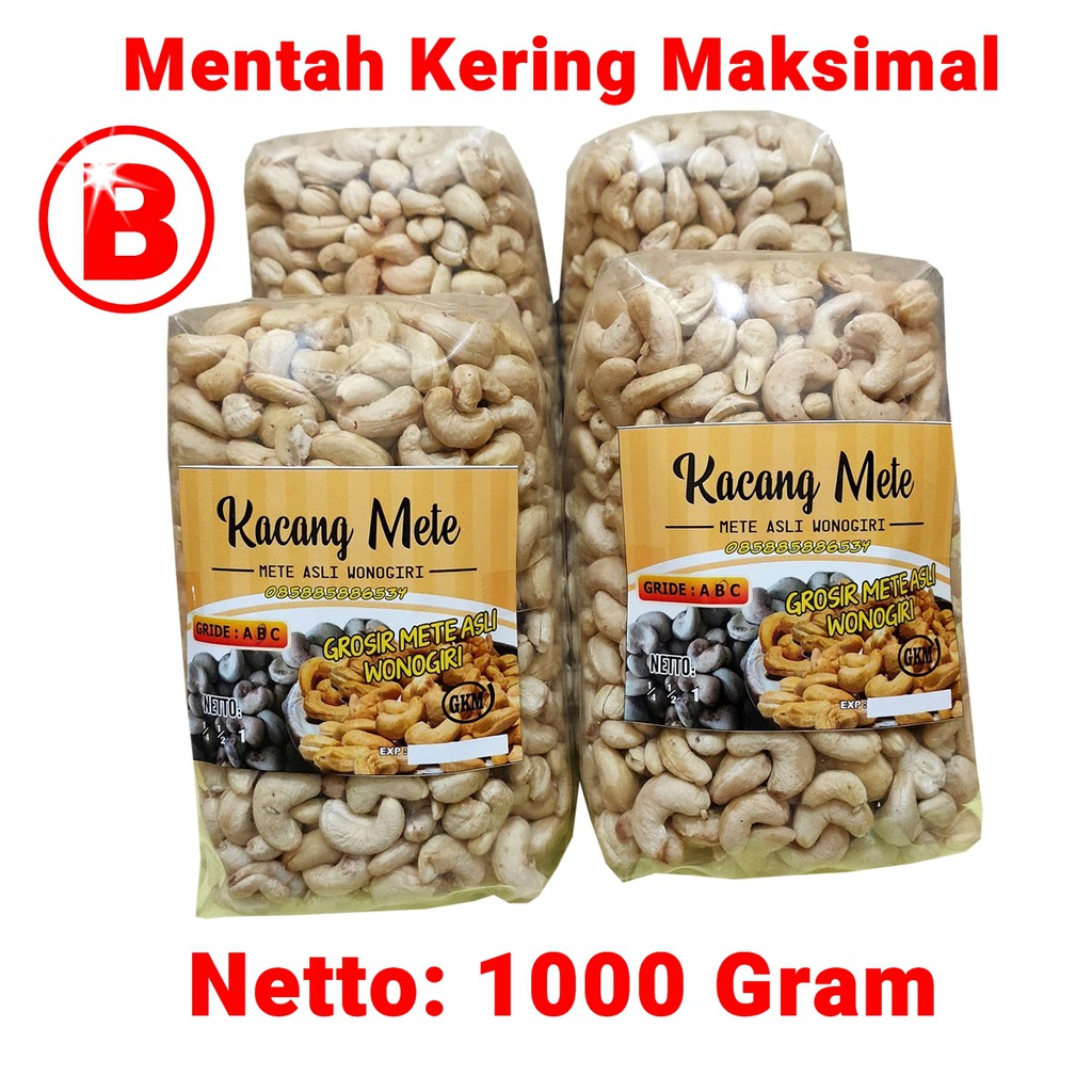 

Kacang Mete Mentah Grade-B Berat Perpack 1kg Harga Sangat Murah Sekali