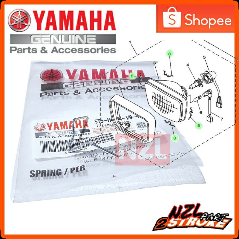 kawat per pir kancingan reflektor lampu headlamp rx king kotak master oval rx king original yamaha