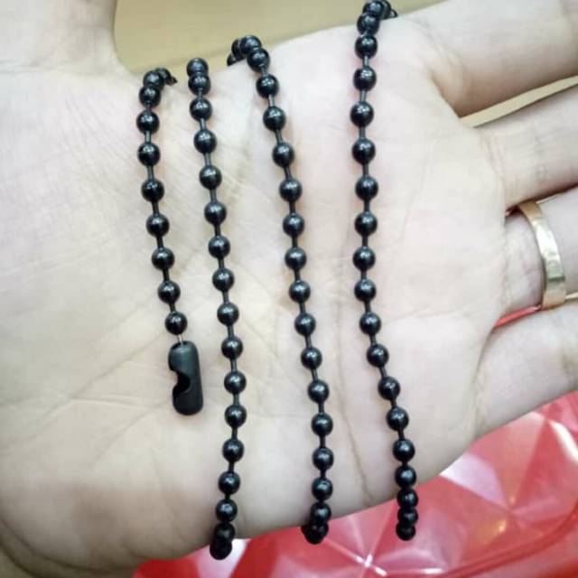 Kalung Bola Hitam Biji lada Black Necklace