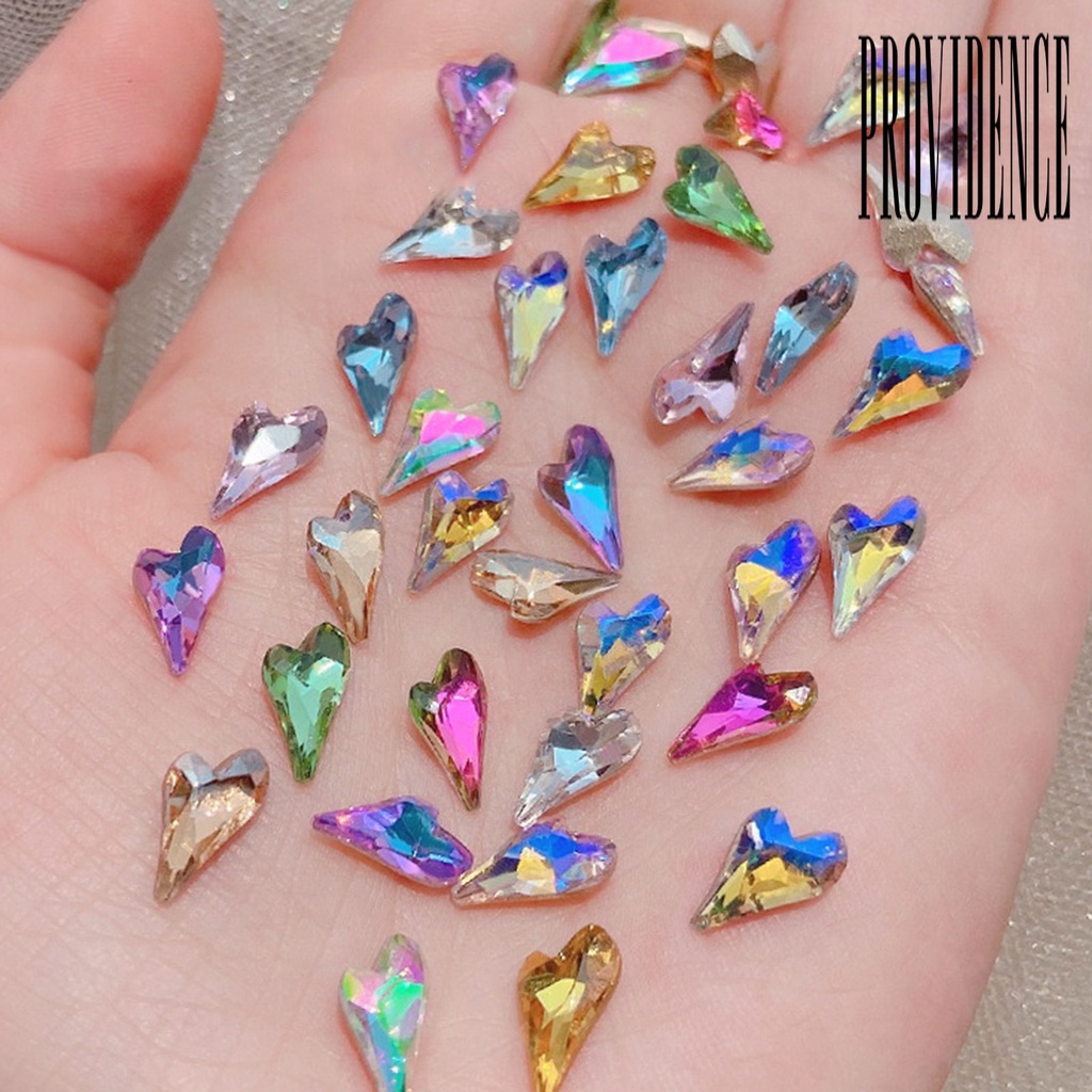 Providence 10Pcs / Set Ornamen Kristal Imitasi 3D Bentuk Asimetris Untuk Dekorasi Nail Art Charms