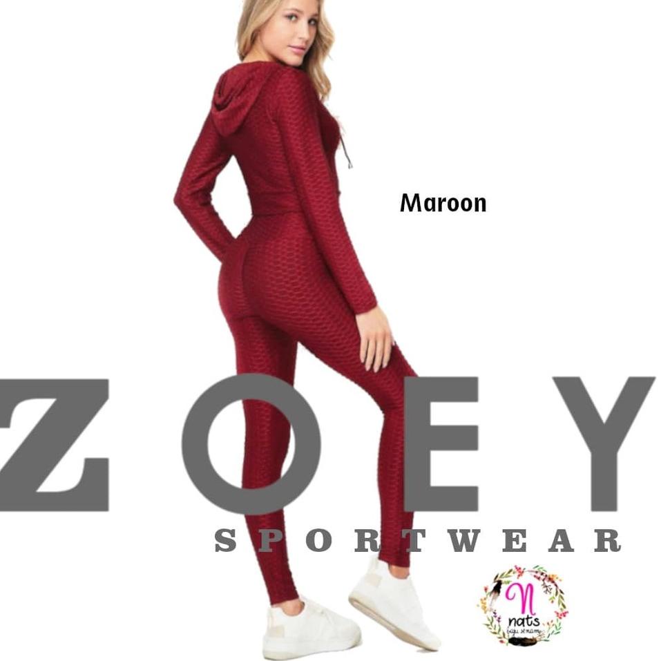 Setelan senam tangan panjang ZOEY SET setelan olahraga wanita baju senam set sport legging senam cel