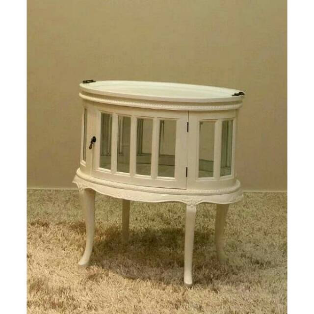 Meja teh oval rapi meubel jepara