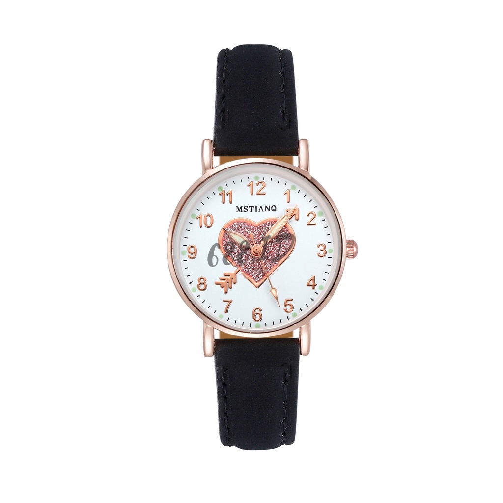 Jam Tangan Glow In The Dark Quartz Casual Strap Kulit PU Glow In The Dark Untuk Wanita Impor Murah Model Terbaru JT 18