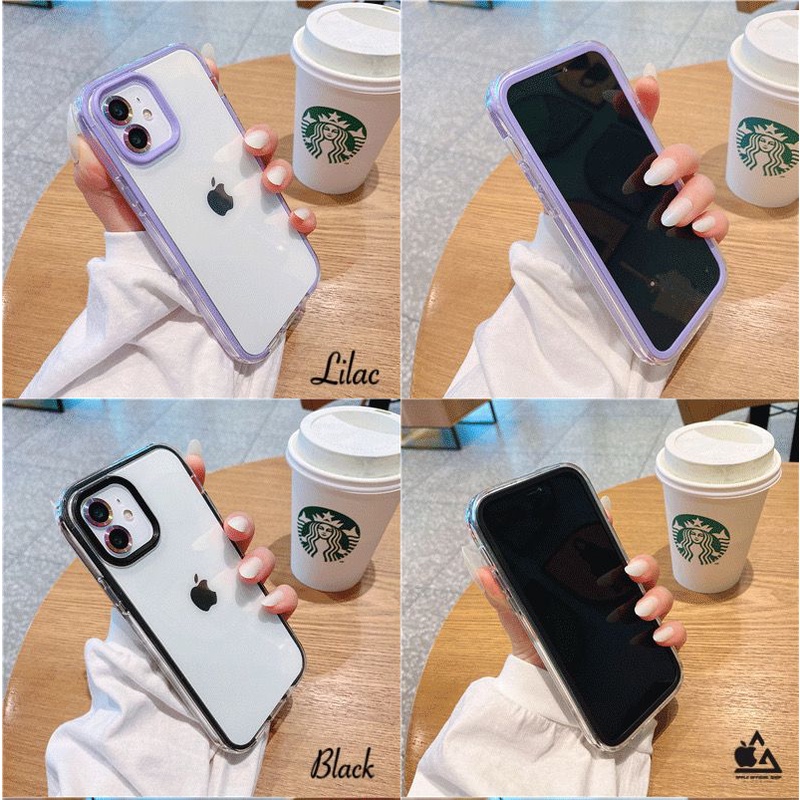 Soft Case Bemper Candy Bening iPhone 6 6+ 7 7+ 8 8+ SE 2 XR X XS MAX 11 11 PRO MAX 12 12 PRO MAX With Frame Camera Pelindung Kamera Softcase Silikon Jelly Clear Cover Bukan Hardcase Silicone