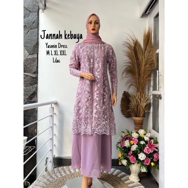 YASMIN DRESS//BAHAN TILLE BORDIR KOMBINASI CERUTY//By Jannah Kebaya