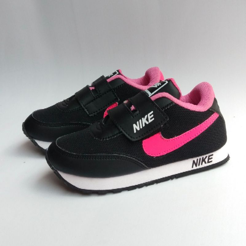 Sepatu Anak Perempuan Hitam Pink Usia 1 - 8 Tahun Sepatu Sekolah anak TK SD Sepatu Sneakers Anak Casual Murah