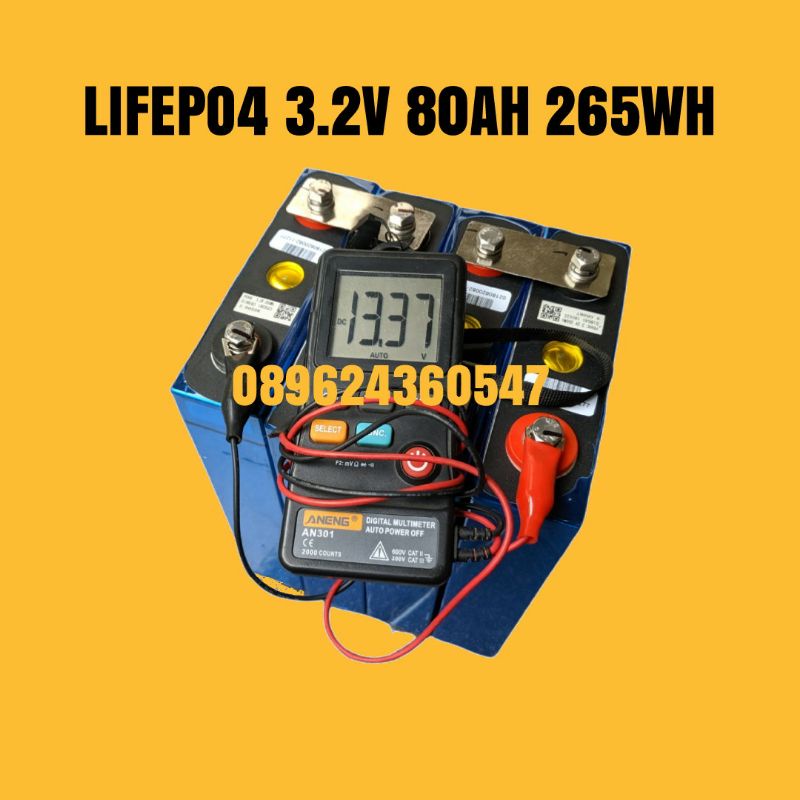 Battery Baterai Lithium Lifepo4 Prismatic 80AH 3.2V Baut 12V 24V 48V