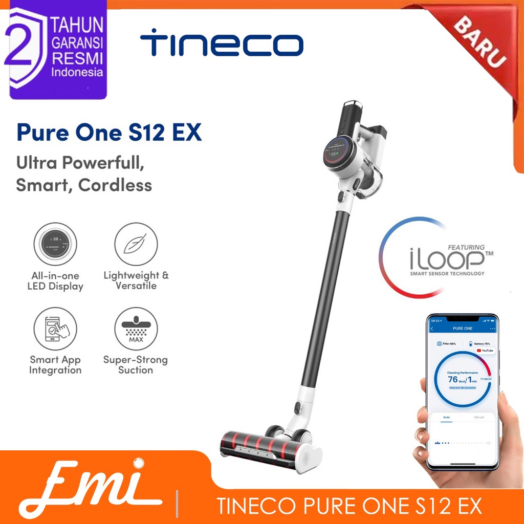 Tineco Pure ONE S12 EX Smart Cordless Stick Handheld Vacuum Cleaner