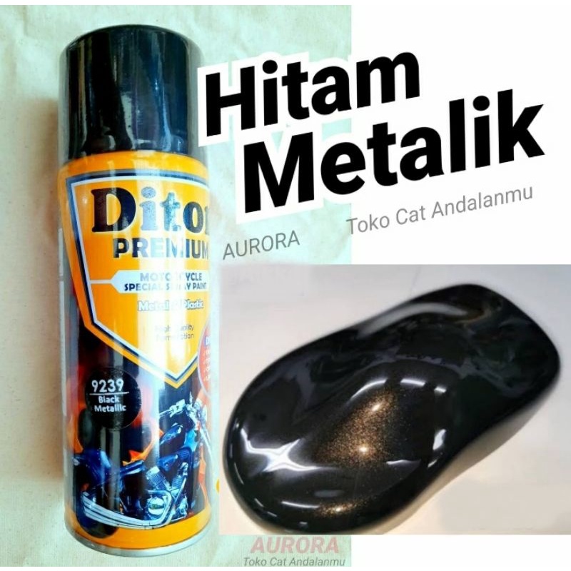 Cat Pilok 9239 DITON Premium Black Hitam Metalik 400ml Cat Otomotif Mobil Sepeda Motor