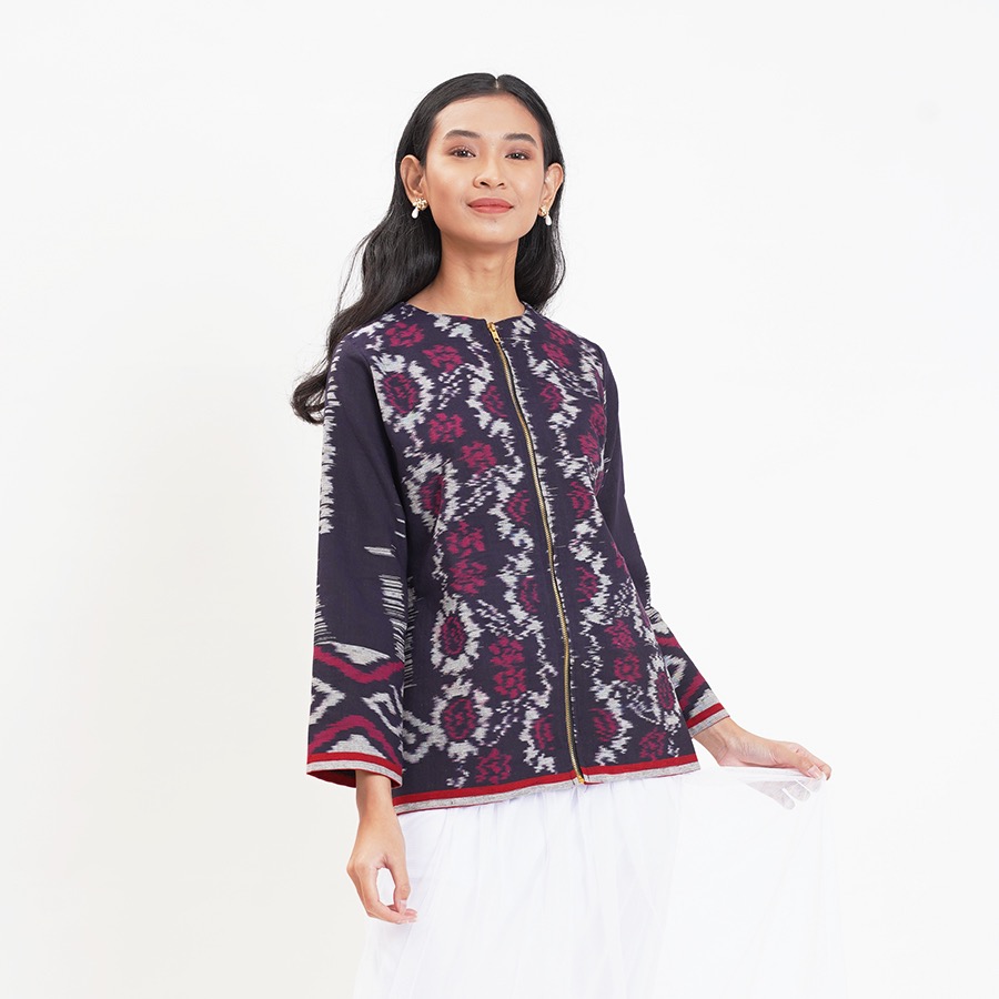 NONA RARA - Djene Tenun Senja T0765, Baju Batik Kasual Modern