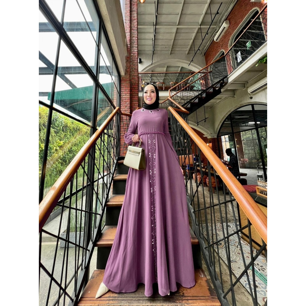 Dress Hm Rasyka Glamz/ Gamis Muslim/Dress Pesta/ Byglamz/